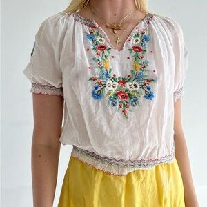 Vintage Embroidered Hungarian Blouse